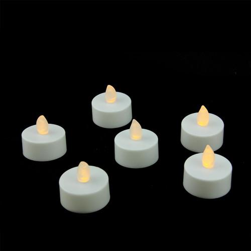 Pack of 6 White Battery Operated Flameless LED Lighted Flickering Christmas Tea Light Candles - IMAGE 1
