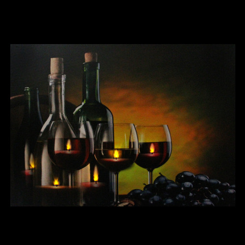 Led Lighted Flickering Wine Grapes Candles Canvas Wall Art 11 75 X15 75 Christmas Central