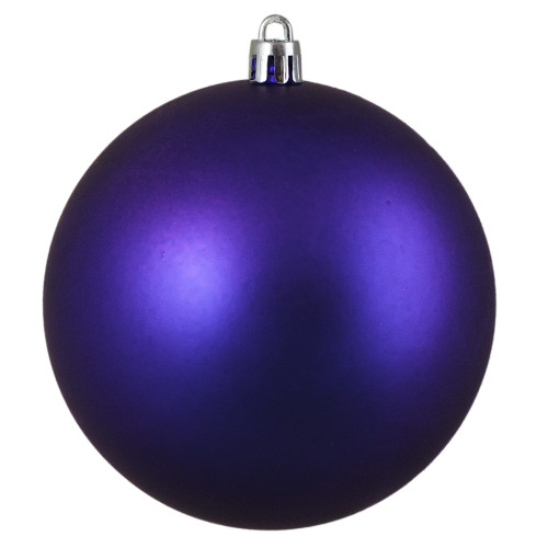 Matte Indigo Blue Shatterproof Christmas Ball Ornament 4" (100mm) - IMAGE 1