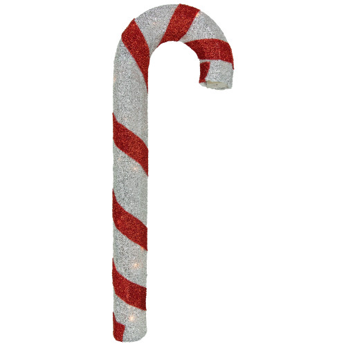 Lighted Striped Candy Cane  Outdoor Christmas Decoration - 31" - Clear Lights - IMAGE 1