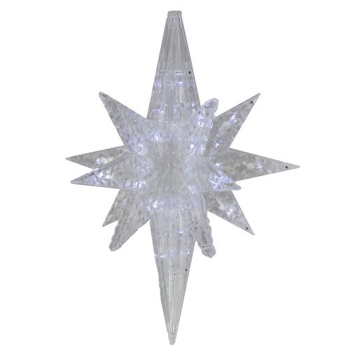 19" White Twinkling 3D Bethlehem Star LED Lighted Hanging Christmas Decoration - IMAGE 1