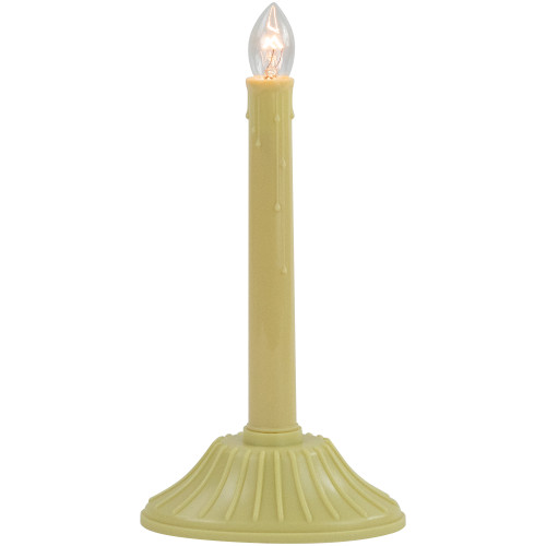 Single Light Window Candle on Oval Base - 9.5" - Cream - IMAGE 1