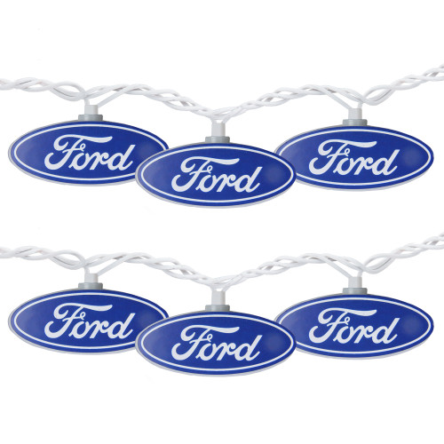 Ford Logo Indoor Outdoor Patio Light Set - 12' White Wire - 10ct - IMAGE 1