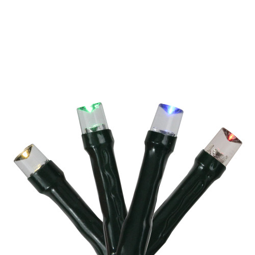 Mini Multi-Function LED USB Wide Angle Christmas Lights - Multi-Color - 24.5' Green Wire - 200ct - IMAGE 1