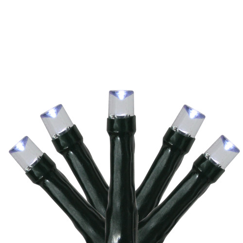 200 Cool White USB LED Wide Angle Christmas Lights - 50 ft Green Wire - IMAGE 1