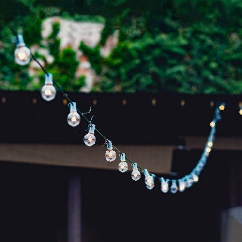 G40 Globe Christmas String Lights - Clear - 19' Green Wire - 20ct - IMAGE 1