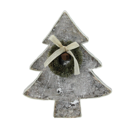 Birchwood Christmas Tree with Wreath and Bow Decoration - 12" - IMAGE 1