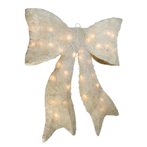 Sparkling Lighted Bow Christmas Window Silhouette - 24