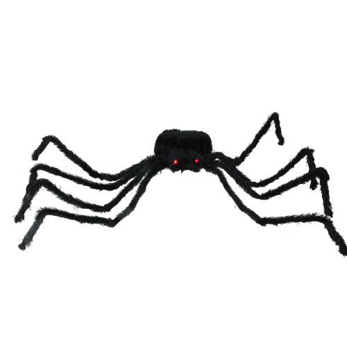 44" Lighted Black Spider with Red Eyes Halloween Decoration - IMAGE 1