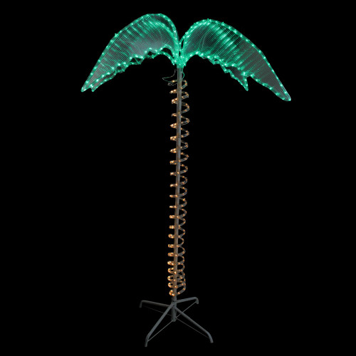 7' Pre-Lit Tropical Palm Tree Outdoor Decoration - Rope Lights - IMAGE 1