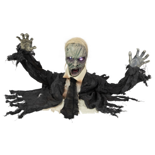 19" Lighted and Animated Groundbreaking Zombie Halloween Decoration - IMAGE 1
