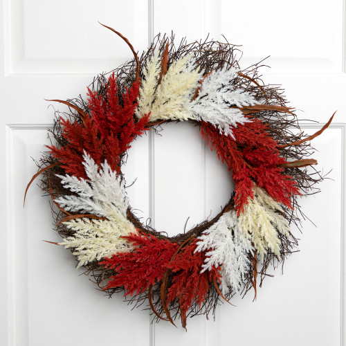 Fall Harvest Mixed Heather Artificial Grapevine Wreath - 24" - Unlit - IMAGE 1