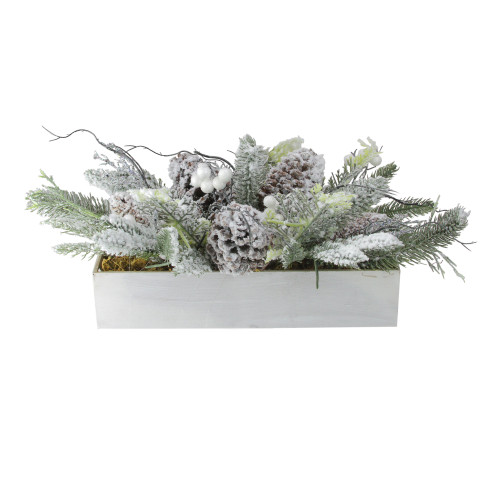 19.5" Frosted Winter Foliage Christmas Tabletop Decoration - IMAGE 1