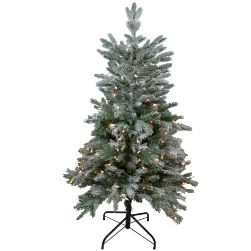 Real Touch™️ Pre-Lit Flocked Whistler Noble Fir Artificial Christmas Tree - 4.5' - Clear Lights - IMAGE 1