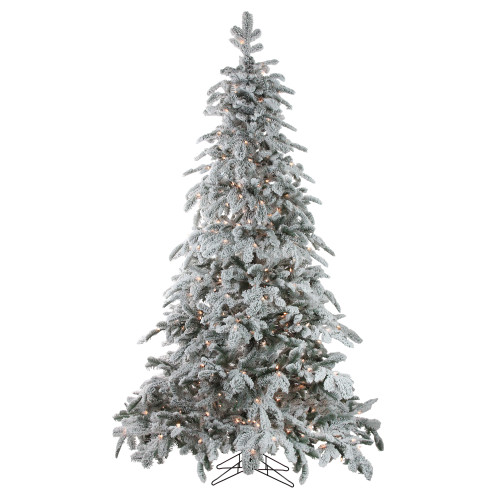 Real Touch™️ Pre-Lit Full Flocked Whistler Noble Fir Artificial Christmas Tree - 7.5 - Clear Lights - IMAGE 1