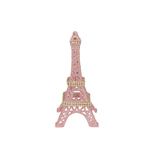5.5" Rose Gold Glitter Eiffel Tower Christmas Ornament - IMAGE 1