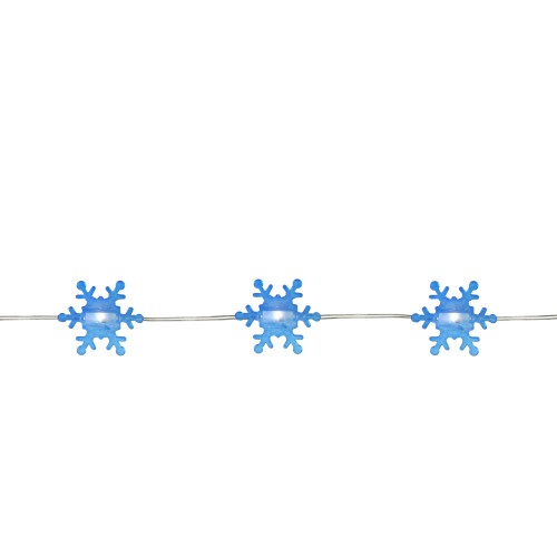 20-Count Blue Snowflake LED Christmas Fairy Lights, 6ft Copper Wire - IMAGE 1