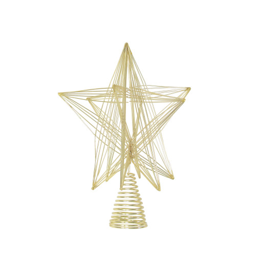 10" Gold 3D Geometric Star Christmas Tree Topper - IMAGE 1