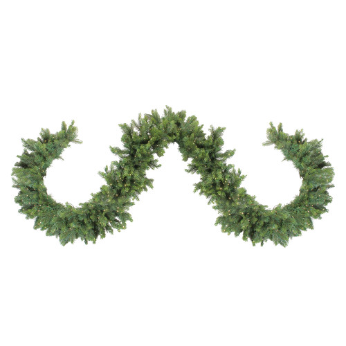 Real Touch™️ Pre-Lit Oregon Noble Fir Artificial Christmas Garland - 9' x 9" - Warm White LED Lights - IMAGE 1