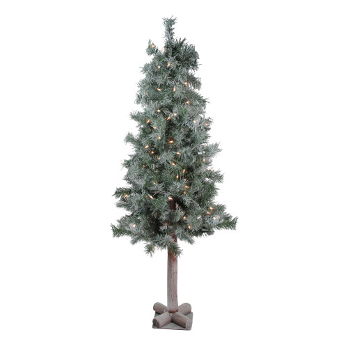 4' Pre-Lit Slim Woodland Alpine Artificial Christmas Tree - Clear Lights - IMAGE 1