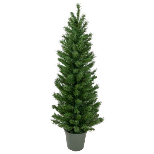 4' Potted Virginia Pine Walkway Slim Artificial Christmas Tree - Unlit - IMAGE 1