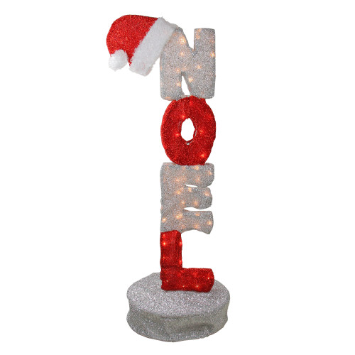 41" Animated Red and Silver Lighted Noel Sign Christmas Outdoor Decoration - IMAGE 1