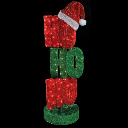 44" Red & Green Oscillating Lighted "Ho Ho Ho" Sign Christmas Outdoor