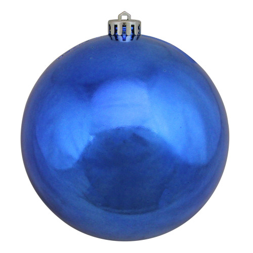 Lavish Blue Shatterproof Shiny Commercial Christmas Ball Ornaments 6" (150mm) - IMAGE 1