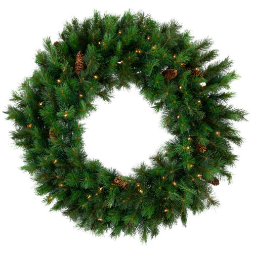 Pre-lit Royal Oregon Pine Artificial Christmas Wreath, 36 inch, Clear Lights - IMAGE 1