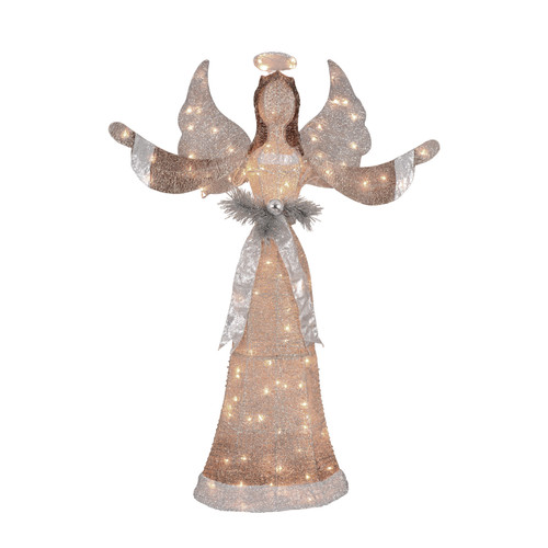 55 Silver Gold Colored 3d Lighted Glittered Angel Christmas