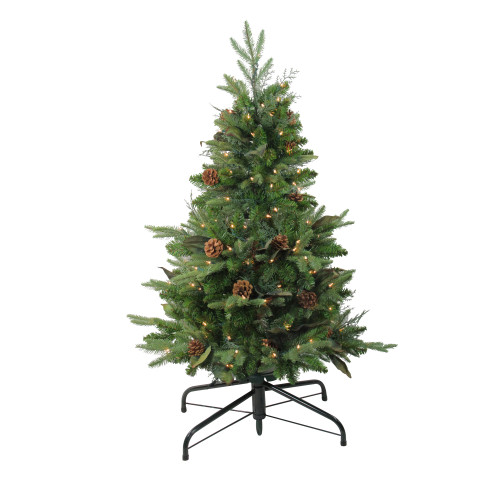 4' Pre-Lit Medium Mixed Winter Pine Artificial Christmas Tree - Clear Lights - IMAGE 1