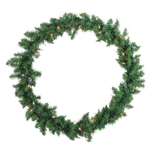 Pre-Lit Buffalo Fir Artificial Christmas Wreath - 30-Inch, Clear Lights - IMAGE 1