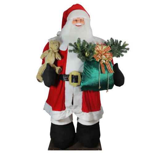 8' Red and White LED Lighted Musical Inflatable Santa Claus Christmas Figurine - IMAGE 1