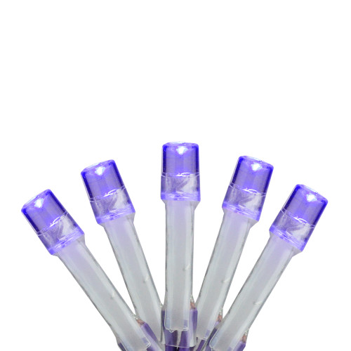 15-Count Battery Operated Purple LED Micro Christmas Lights - 4.8 ft Purple Wire - IMAGE 1