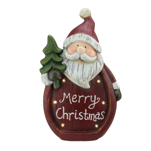 15.5" LED Lighted Santa Weathered Table Top Christmas Decoration - IMAGE 1