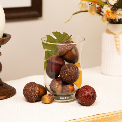 Artificial Acorns and Maple Leaves Fall Harvest Decorations - Set of 11 - IMAGE 1