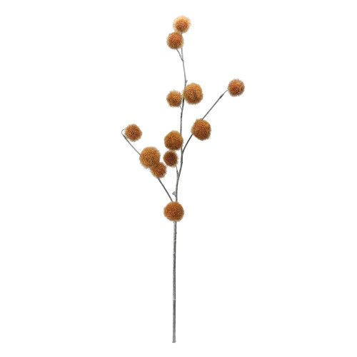 31" Golden Orange Pom Pom Artificial Christmas Spray - IMAGE 1