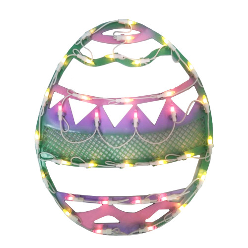 17" Pastel Colored Lighted Easter Egg Spring Window Silhouette Decor - IMAGE 1