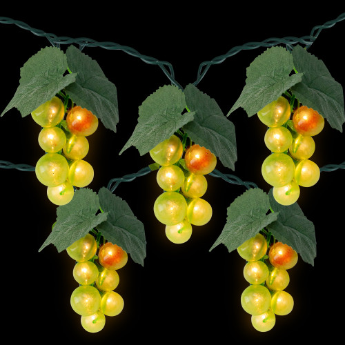 Grape Cluster Outdoor Patio String Light Set - Green - 6' Green Wire - 5ct - IMAGE 1