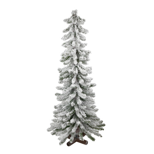 4' Slim Flocked Alpine Artificial Christmas Tree, Unlit - IMAGE 1