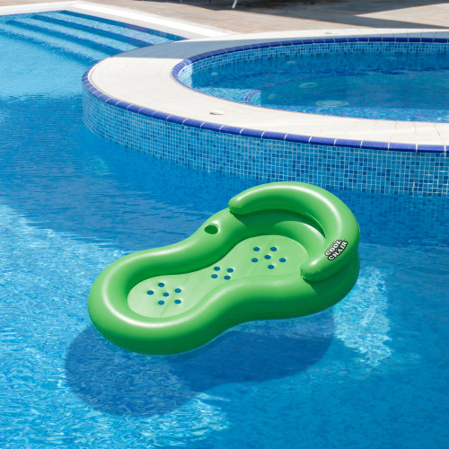 Inflatable Cool Chair Swimming Pool Lounger Float - 60.5" - Green - IMAGE 1