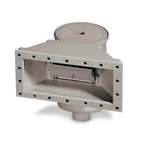 HydroTools Wide-Mouth Support Thru-Wall Skimmer For Swimming Pool - 14.5" - Gray - IMAGE 1