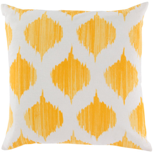 22" Yellow and White Woven Contemporary Pattern Digitally Printed Throw Pillow - IMAGE 1