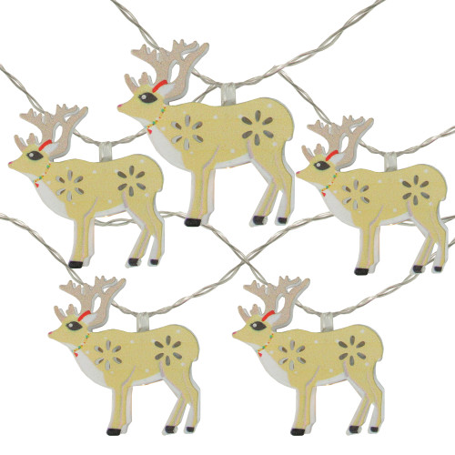 LED Reindeer Christmas Lights - Warm White - 4.5' Clear Wire - 10ct - IMAGE 1