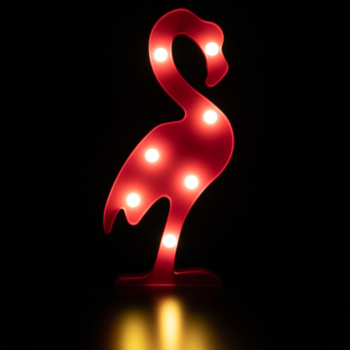 LED Lighted Flamingo Marquee Wall Art - 11.75" - Pink - IMAGE 1