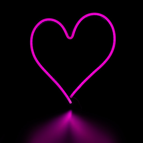 LED Heart Neon Lighted Wall Art - 13.5" - Pink - IMAGE 1