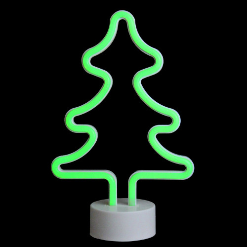 11" Green Christmas Tree LED Neon Style Table Sign - IMAGE 1