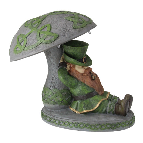 10"  LED Solar Lighted Leprechaun St. Patrick's Day Statue - IMAGE 1