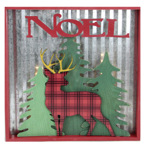 13.75" Lighted Reindeer "Noel" Christmas Wall Decoration - IMAGE 1