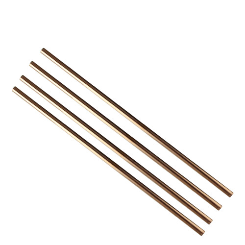 Set of 4 Handcrafted Antique Copper Stainless Steel Re-usable Drinking Straws 8.5" - IMAGE 1